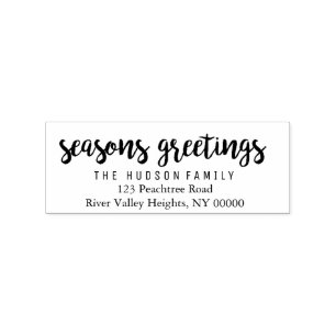 Seasons Greetings Rubber Stamp