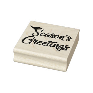 Seasons Greetings Rubber Stamp