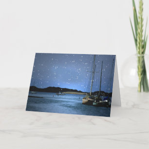 Season's Greetings Sailboats in Snow Cards