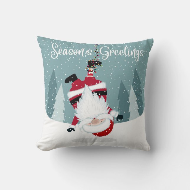 Seasons Greetings Santa Cushion (Front)