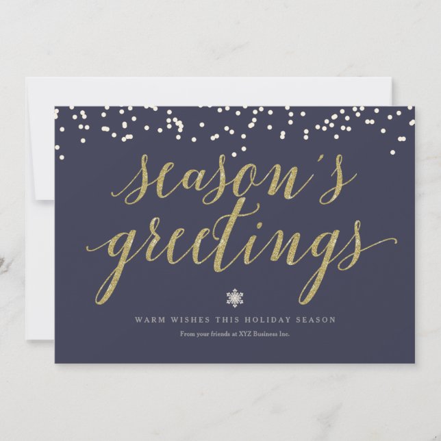 Season's Greetings Script Holiday Card (Front)