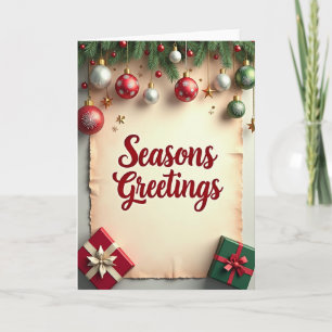 Seasons Greetings Scroll Card Design