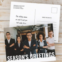 Season's Greetings Simple Modern Custom Photo