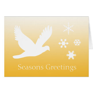 Season's Greetings, snow flakes, dove