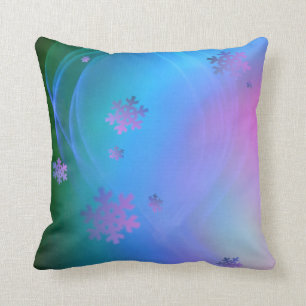 Season's Greetings Snowflake and Holiday Swirl Cushion