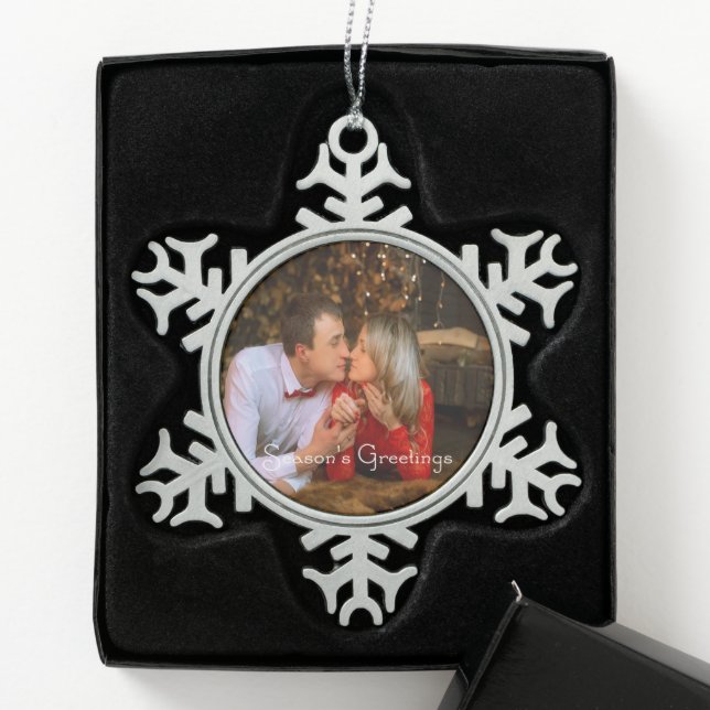 Season's Greetings Snowflake Framed Ornament (Box)