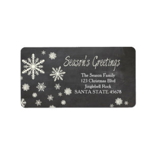 Season's Greetings snowflake Holiday Address Label