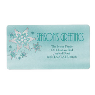Season's Greetings snowflake Holiday Address Label