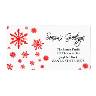 Season's Greetings snowflake Holiday Address Label