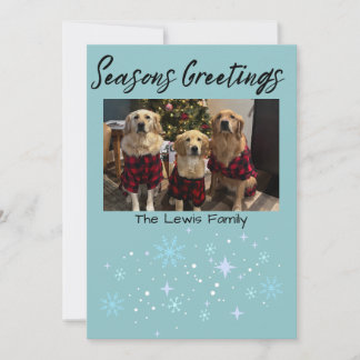 Seasons Greetings Snowflake Photo Card