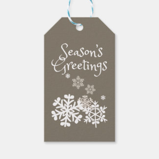 Seasons Greetings Snowflakes Holiday Gift Tag