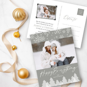 Season's Greetings Snowflakes Winter Wonderland Holiday Postcard