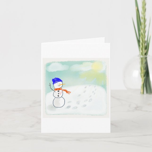 Season's greetings snowman card- Holiday fun Card (Front)
