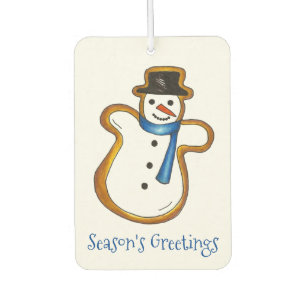 Season's Greetings Snowman Christmas Hanukkah Gift Car Air Freshener