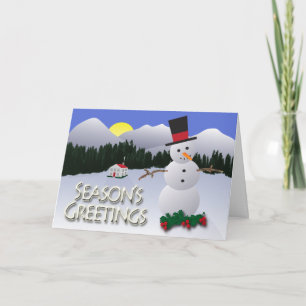 Season's Greetings Snowman Holiday Card