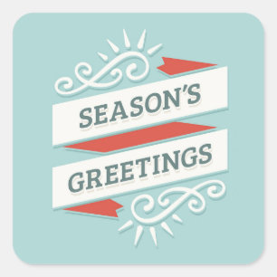 Seasons Greetings Square Sticker