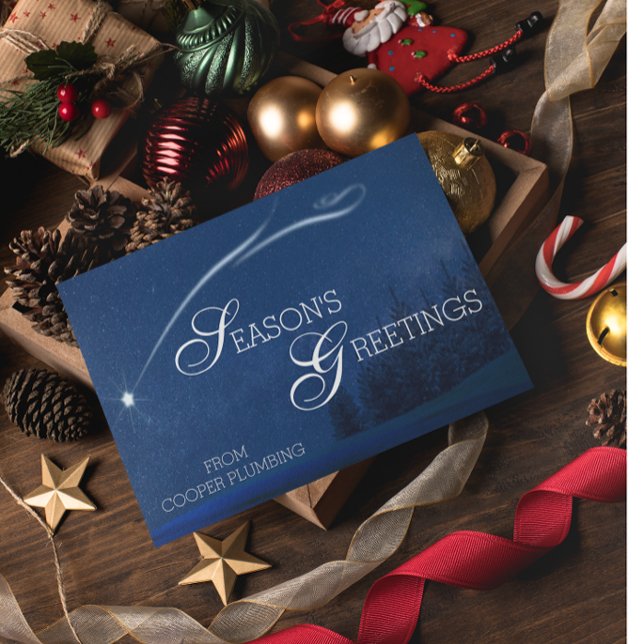 Seasons Greetings Star Business Holiday Card (Creator Uploaded)