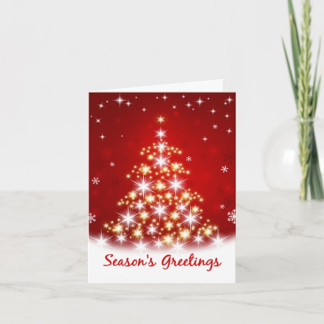 Season's Greetings -  Star Tree Christmas Card (Front)