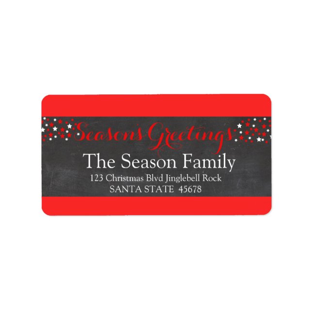 Season's Greetings stars holiday label (Front)