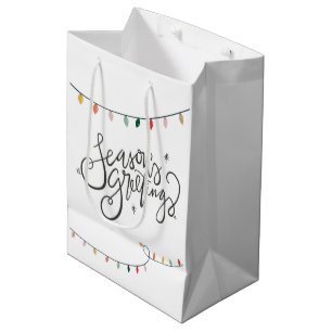 Season's Greetings String of Christmas Lights Medium Gift Bag