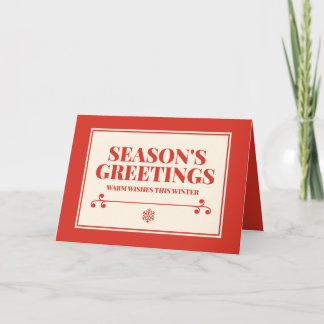 Season's Greetings Typography Christmas Photo Card