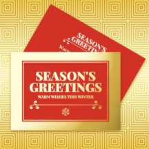 Season's Greetings Typography Foil Holiday Card