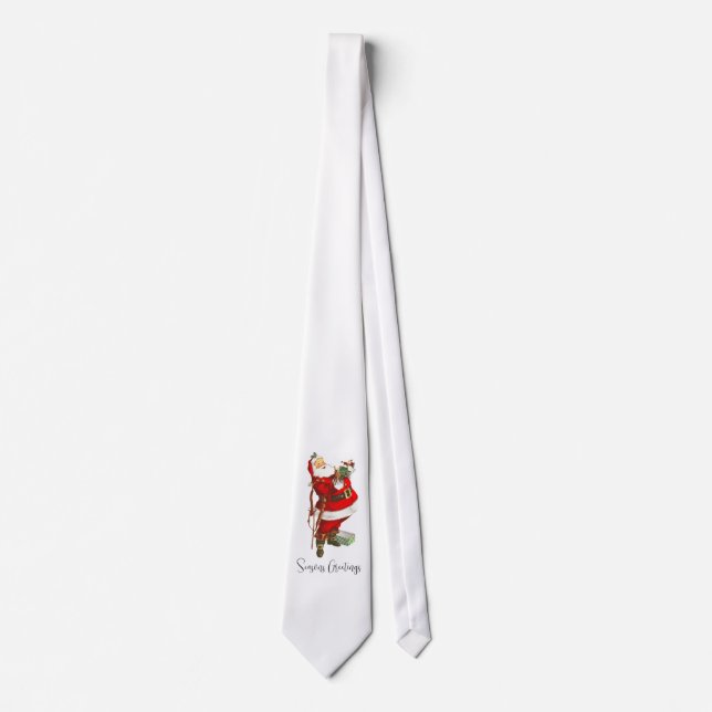Seasons Greetings, Vintage Santa Claus Tie (Front)