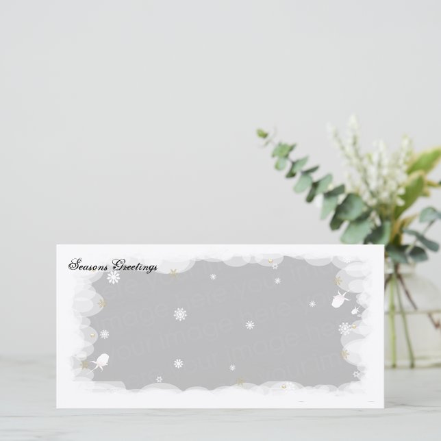 Seasons Greetings White  Roses Holiday Card (Creator Uploaded)
