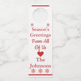 Season's Greetings Wine Bottle Tag