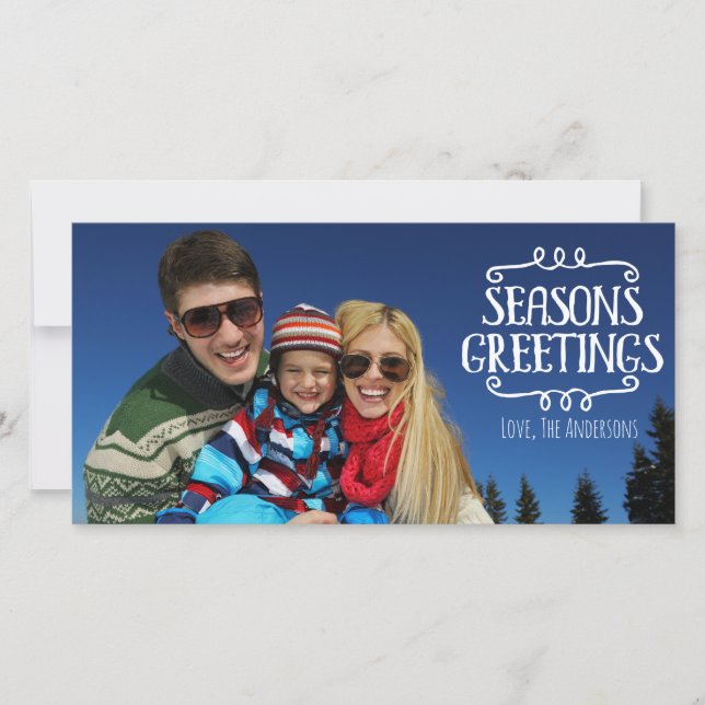 Season's Greetings Winter Holiday Photocard (Front)