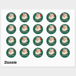 Season's Greetings - Winter Santa Classic Round Sticker