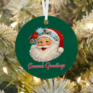 Season's Greetings - Winter Santa Metal Tree Decoration