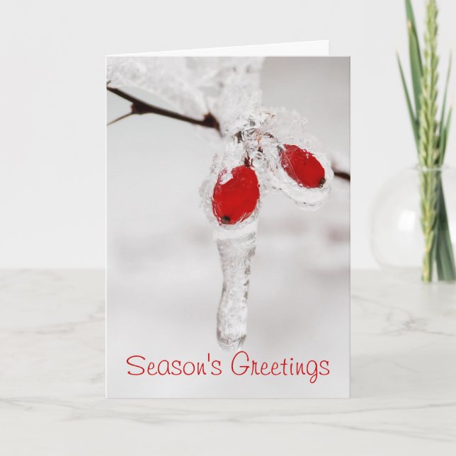 Season's Greetings Winter Scene Holiday Card (Front)