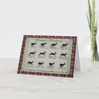 Season's Greetings with Deer in Motion Holiday Card
