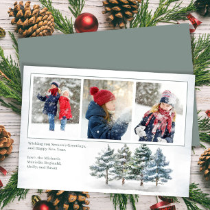 Season's Greetings Woodland Photo Collage Holiday Card