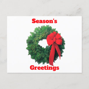 Season's Greetings Wreath Postcard
