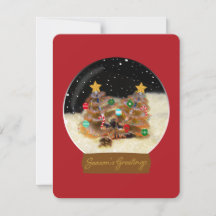 Seasons Greetings Xmas Tree Worm Snowglobe