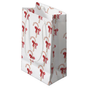 Seasons greets holiday candy cane bow christmas small gift bag