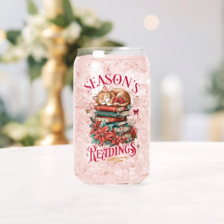 Season's Readings Cosy Kitten Can Glass
