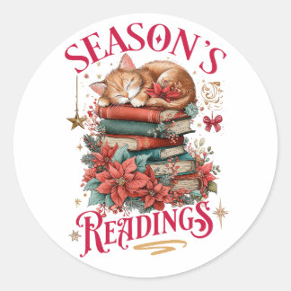 Season's Readings Cosy Kitten Classic Round Sticker
