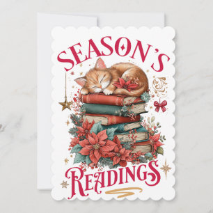 Season's Readings Cosy Kitten  Holiday Card