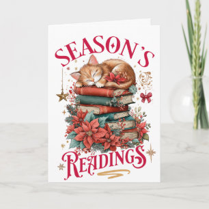 Season's Readings Cosy Kitten  Holiday Card