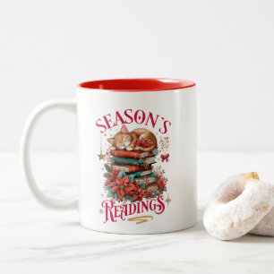 Season's Readings Cosy Kitten Two-Tone Coffee Mug