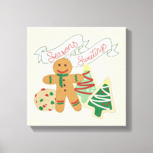 Seasons Sweetings   Gingerbread Cookies Canvas Print