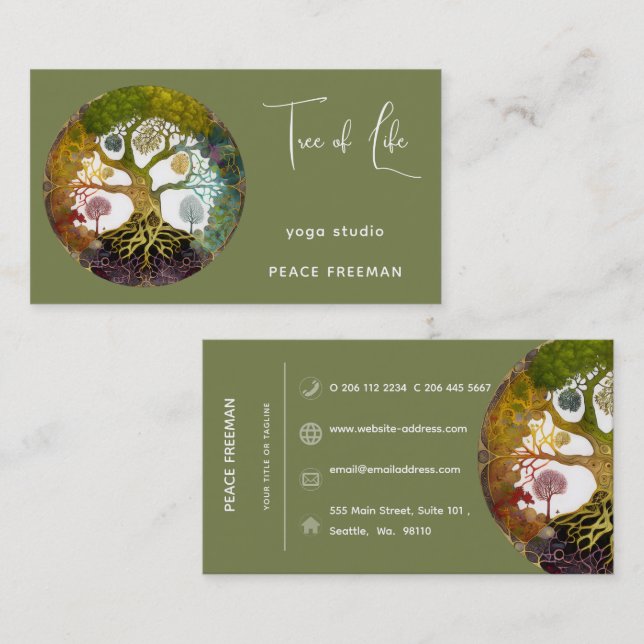 Seasons Tree of Life Business Card (Front/Back)