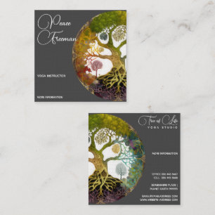 Seasons Tree of Life Square Business Card