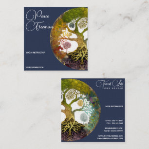 Seasons Tree of Life Square Business Card