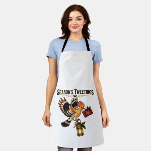 Season's Tweetings Hoopoe Bird Holiday Mail Apron