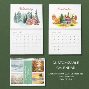 Seasons Watercolor 2026 Calendar Artistic Nature
