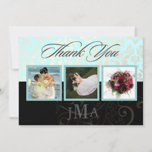 Seaspray + Pearl Damask, Thank you cards, Flat Card